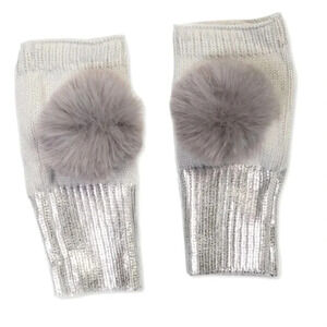Inc International Concepts Pom-Pom-Trim Foiled Fingerless Gloves, Brand New⭐️